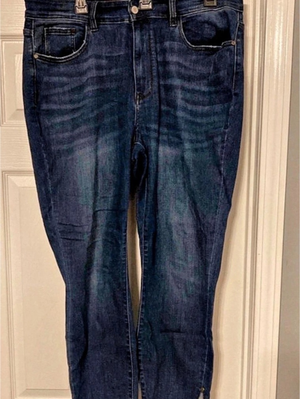 18W Judy Blue High Waist Side Slit Skinny Jeans Blue Waist